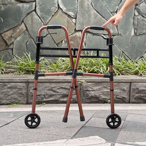 Rehabilitation Equipment Height Adjustable Aluminum Folding <strong>Walkers</strong> <strong>Rollators</strong> Walking Aids - Product Image 3