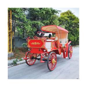 Grande calèche de tourisme rouge aux couleurs personnalisées pour le divertissement et les loisirs, calèche à chevaux de tourisme, calèche citrouille de rêve - Product Image 1