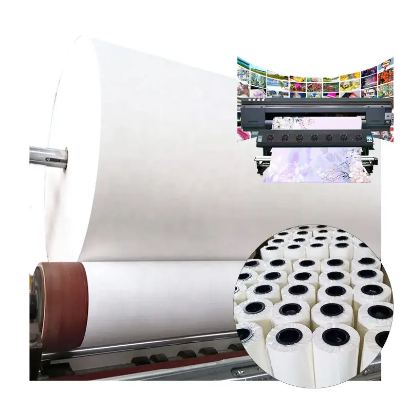 Rolo de papel subolmação, alta qualidade 40/50/60/70/90/100gsm jumbo impressão digital personalizada tamanho uso para roupas esportivas
