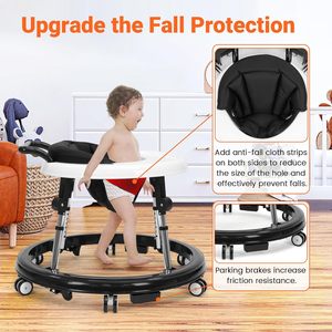 Marche-bébé pliable avec <span class=keywords><strong>9</strong></span> hauteurs réglables, marche-bébé avec roues portable, marche-bébé pour bébé garçon fille - Product Image 2