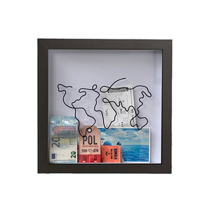Boîte de rangement en bois pour billets et espèces, tirelire, cadre photo pour cartes postales, souvenirs et cartes postales bancaires - Product Image 5