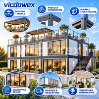 VICDOWEX Bâtiment Modulaire Conteneurisé Personnalisé à Montage Rapide avec Design Contemporain pour Bureau de Chantier, Hébergement du Personnel et Camps de Travail