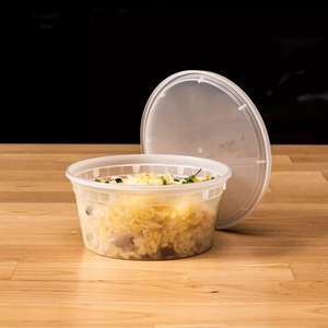 Tiya Boîte à lunch jetable de 12 oz sans BPA ni PFAS, compatible micro-ondes, avec couvercle pour soupe et plats chauds, en PP de qualité alimentaire, 100 % recyclable - Product Image 3