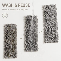 Recharge de tête de balai serpillère en microfibre chenille 42x13cm, tampon de remplacement lavable et réutilisable pour nettoyage humide et sec des sols, usage domestique et commercial