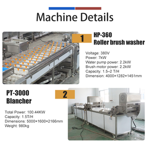 Machine industrielle de blanchiment des fruits et légumes en acier inoxydable 304, pompe moteur, capacité 1,5 t/h pour pommes de terre, gingembre, maïs, légumes verts - Product Image 3