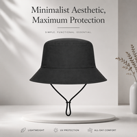 Chapeau Bob Bleu Marine Personnalisé avec Logo, Protection Solaire Minimaliste à Calotte Plate, Prix Usine, Chapeau de Pêcheur Boonie