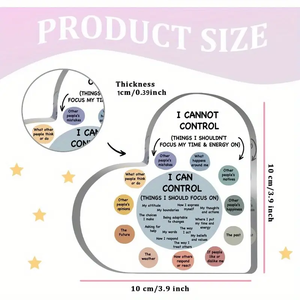 Decorazioni per ufficio "cose che posso controllare" per ufficio in stile regalo a forma di cuore in acrilico - Product Image 3