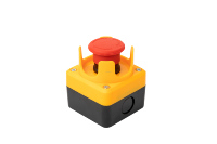 Boîtier de bouton d'arrêt d'urgence pour machine en plastique étanche IP65/IP67 10A avec interrupteur à poussoir et couvercle, bouton champignon rouge