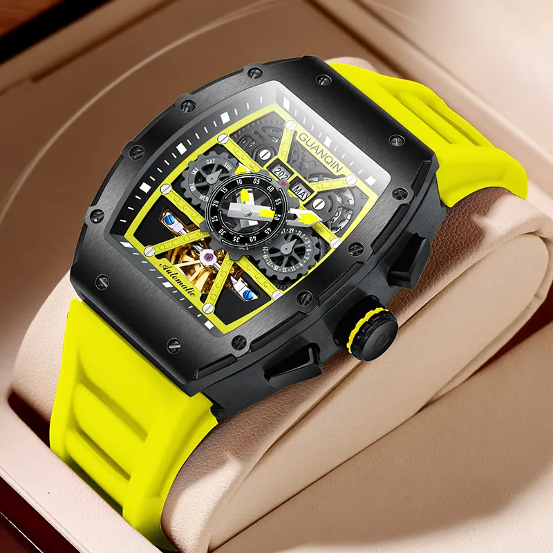 GuanQin นาฬิกาข้อมือแบบกำหนดเองสำหรับผู้ชาย,นาฬิกากลไก OEM จากผู้ผลิตประเทศจีน