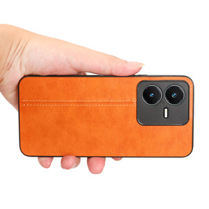 Custodia protettiva protettiva per telefono in pelle sintetica con motivo in vacchetta leggera per <span class=keywords><strong>Vivo</strong></span> <span class=keywords><strong>Y22S</strong></span> 4G/Y22 4G copertina posteriore 2022 custodia in pelle - Product Image 1