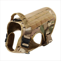 Harnais tactique robuste pour chien, ensemble de gilet en nylon avec poches Molle, collier, laisse élastique, équipement d'entraînement à libération rapide pour grandes races