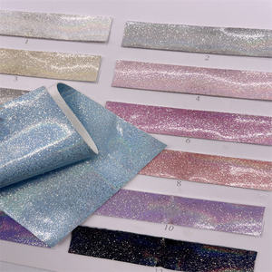 Tissu en cuir TPU holographique Laser Faux vinyle irisé pour sacs Produit en cuir synthétique - Product Image 3