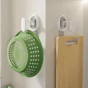 1/2 Piezas Soporte Adhesivo Sin Perforaciones para Baño y Cocina, Organizador de Lavabo Sin Rastro, Gancho de Pared Ahorrador de Espacio, Estante de Almacenamiento Adhesivo - Product Image 4