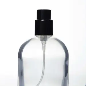 Venta al por mayor 50ml Botella de vidrio de perfume transparente Tapa engarzada Diseño único Cosméticos Aplicación de impresión al óleo Superficie pintable transparente