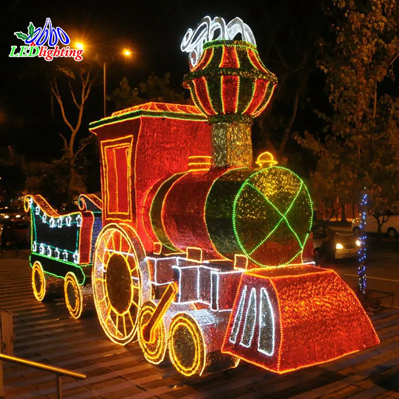 Уличный большой мотив, светодиодная подсветка для поезда, 3D-подсветка для рождественских свадебных украшений с желтым излучением, IP65
