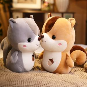 Jouets en peluche super mignons en forme d'écureuil, petits animaux à <span class=keywords><strong>corps</strong></span> souple, poupées en tissu, cadeaux pour enfants en gros - Product Image 2