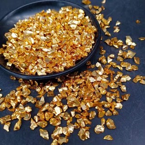 Meilleure vente de paillettes de verre concassé argent et or 50g par sac de verre irrégulier coloré pour l'artisanat des arts bricolage ongles brillants décoratifs - Product Image 1