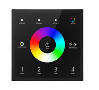 Contrôleur mural tactile T15, 4 zones, RGBW+CCT, télécommande, variateur sans fil RF 2,4 GHz, interrupteur marche/arrêt, signal DMX