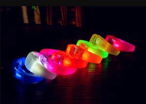 Voice Activated Flashing Bracelet Party Favors Silicone Led Vibration Control Bangle <b>Christmas</b> New Year Atmosphere <b>Props</b> - Product Image 2