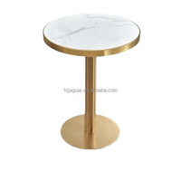 Table à manger moderne de luxe avec plateau en marbre - Base en métal doré/noir Table ronde/carrée pour restaurant bar café