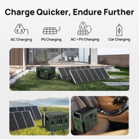 Generator Surya Portabel untuk Camper Motorhome RV Camping, Power Station LiFePO4 3000W 3kw 2400W 110V 220V, Baterai Penyimpan Energi