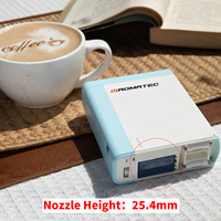 Yaomatec 25.4mm Printer Makanan Portabel Genggam untuk Kopi, Latte, Kue, Roti, dan Dessert dengan Kartrid Tinta Makanan yang Aman untuk Konsumsi