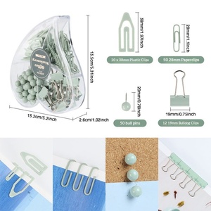 คลิปหนีบกระดาษสี<span class=keywords><strong>ม</strong></span>าการอง หางยาว พร้อ<span class=keywords><strong>ม</strong></span>เข็มกลัดรูปหัวใจ ชุดกล่องพลาสติกอุปกรณ์เครื่องเขียน สำหรับใช้ในสำนักงาน - Product Image 2