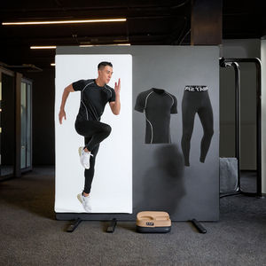 ชุดฝึกบาสเก็ตบอลสำหรับผู้ชายและนักเรียนที่ทันสมัยชุดออกกำลังกายแขนสั้นยืดหยุ่นสูง - Product Image 1