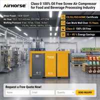 Compresor de Aire de Tornillo 100% Libre de Aceite Airhorse 230V 60Hz para el Mercado Estadounidense 75kW 100HP 8Bar 12.6m³/min para la Industria Alimentaria con Tanque de Acero Inoxidable