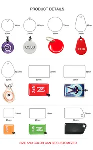 Porte-clés en époxy NFC étanche personnalisé, étiquette RFID avec anneau en métal