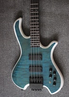 Weifang Rebon 4 cordes sans tête couette érable guitare basse électrique de couleur verte