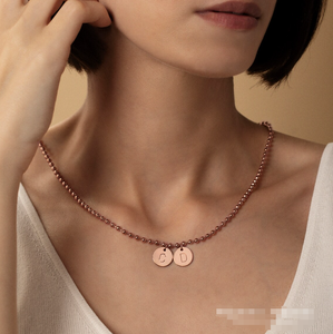 Joyería Inspire, collar con inicial de disco múltiple, collar de cadena de bolas con cuentas delicadas para mujer, regalo de dama de honor personalizado para ella - Product Image 5