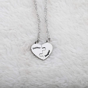 2 pz/set madre <span class=keywords><strong>e</strong></span> figlio padre <span class=keywords><strong>e</strong></span> figlia collana in acciaio inossidabile gioielli per donna uomo festa della mamma regali per la festa del papà - Product Image 3