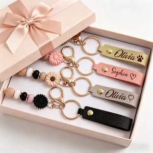 Personalized Daisy Keychain, Beaded Flower Keyring for Girls, Leather Tassel Bag Charm, Meaningful <b>Birthday</b> <b>Gift</b> for <b>Best</b> <b>Friend</b> - Product Image 4