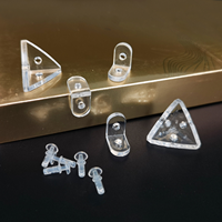 En gros, Connecteur triangulaire en acrylique transparent pour coins en L, type 'Mère-Fils', pour boîtes de présentation de vernis à ongles, accessoires de quincaillerie