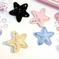 Breloque d'étoile créative et mignonne pour sac, avec dentelle colorée, porte-clés doux fait main, décoration suspendue pour sac