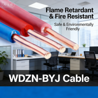 Cable Eléctrico WDZN-BYJ de Baja Emisión de Humo y Cero Halógenos, Cable de Cobre Retardante de Llama para Cableado Residencial
