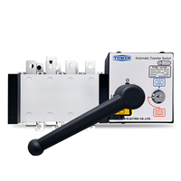 TOMZN 4P ATS Commutateur de transfert automatique double alimentation classe PC, sélecteur électrique 400V AC, automatique ou manuel, 2 entrées 1 sortie, verrouillage