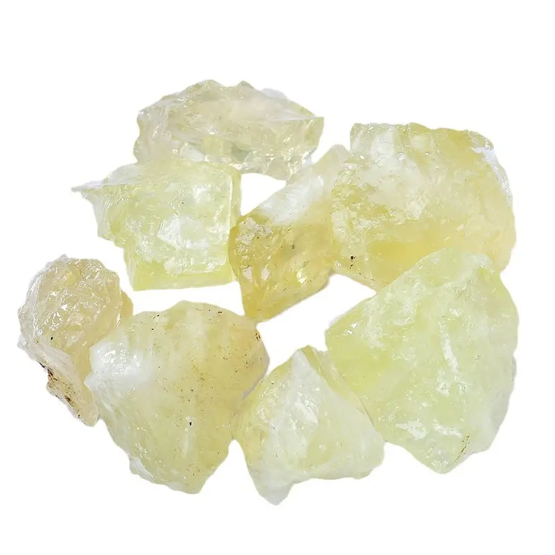 I produttori forniscono decorazione di campioni minerali in pietra grezza di cristallo giallo limone naturale