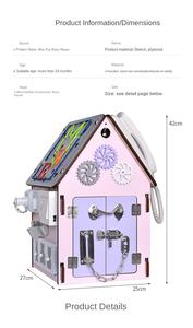 Tablero ocupado Montessori Unisex, juguetes educativos de madera DIY para interruptor de aprendizaje manual y actividades matemáticas Knock - Product Image 6