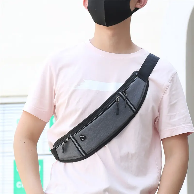 2023 Marksman nouveau Logo personnalisé étanche Sport Fanny Pack ceinture sac avec trou pour casque pour femmes et hommes