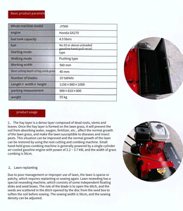 Machine à peigne pour gazon avec poussée manuelle pour enlever l'herbe morte - Product Image 4