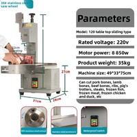 Scie à viande et à os automatique WF, en acier inoxydable 304, haute efficacité, usage commercial pour restaurants et aliments surgelés