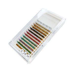 Extensiones de Pestañas de Visón Sintético al Por Mayor de Marca Privada, Color Mixto, Curvatura C, Volumen Completo, 0.15mm, Bandejas de Pestañas con Purpurina de Colores - Product Image 6