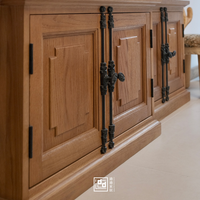 Meuble TV en bois de luxe européen sur mesure pour le rangement dans le salon, meuble TV en chêne rouge massif, console TV moderne de luxe