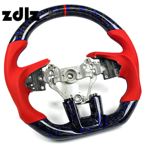 Volante de Coche <span class=keywords><strong>2022</strong></span> 2023 para Subaru VX WRX <span class=keywords><strong>STI</strong></span> <span class=keywords><strong>Forester</strong></span>, Personalizado, de Cuero Rojo Perforado, Fibra de Carbono Forjada - Product Image 2