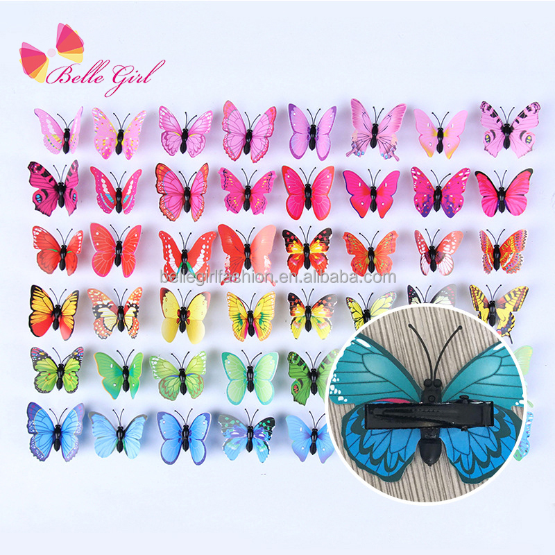 BELLEGIRL, дешевые детские заколки для волос с кристаллами, бабочками, оптовая продажа, Модные металлические искусственные заколки-бабочки