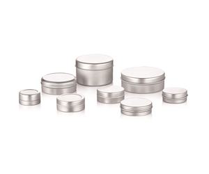 Pots de bidon en aluminium d'argent cosmétique en métal d'ODM 5g-500g avec le bouton-pression de sertissage sur le couvercle de chapeau - Product Image 1