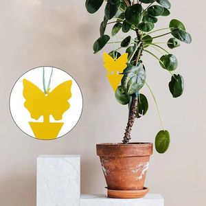Piège collant en forme de papillon jaune pour les mouches des fruits dans les plantes du jardin, plaque de contrôle des parasites jetable en papier - Product Image 3