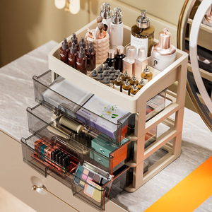 Desktop Organizer <b>Storage</b> <b>Box</b> With <b>Drawers</b> Rectangle Office Desk Organizer For Cosmetics And Stationery - Product Image 3